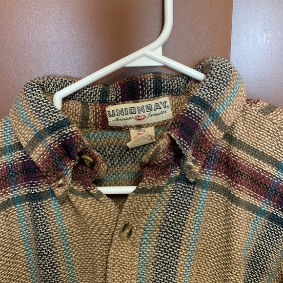 Cotton Button Down Shirt by UNIONBAY -Country Style Bohemian Oversized - Picture 3 of 4